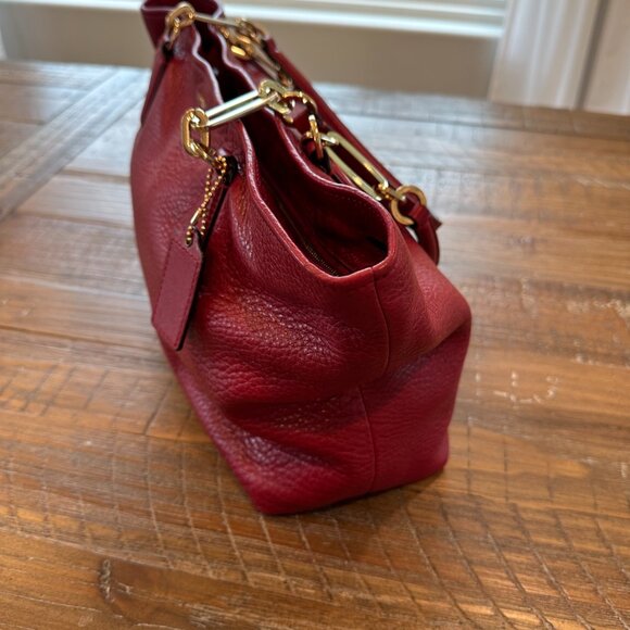 Coach Edie Shoulder Bag – Red Pebbled Leather - Picture 3 of 9